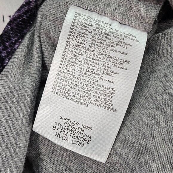 RCVA Jacket Hooded Purple White Black Plaid Pockets Long Sleeve Womens Size L - Picture 9 of 11
